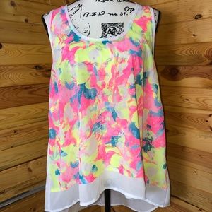 Funky fun neon print sheet tank